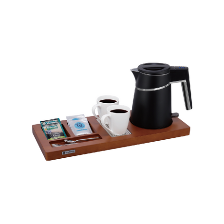 Novo design conjunto de bandeja para chaleira elétrica de hotel com base rotativa de 360 ​​graus em aço inoxidável