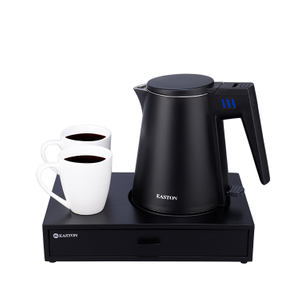 Tray Electric Kettle 0.6L Matt Black Drawer Tray da hospitalidade do hotel 