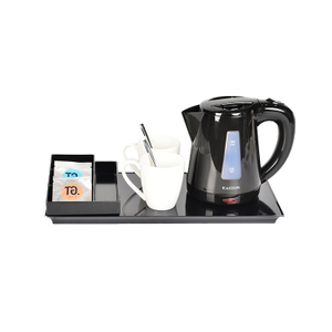 Indicador de luz do quarto de hotel 0,8L Black Plastic Electric Water Kettle Bandey Conjunto