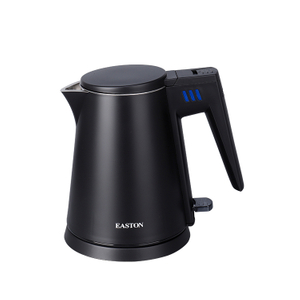 Hotel 304 s/s 0,6L de parede dupla preta Antiscald Electric Kettle