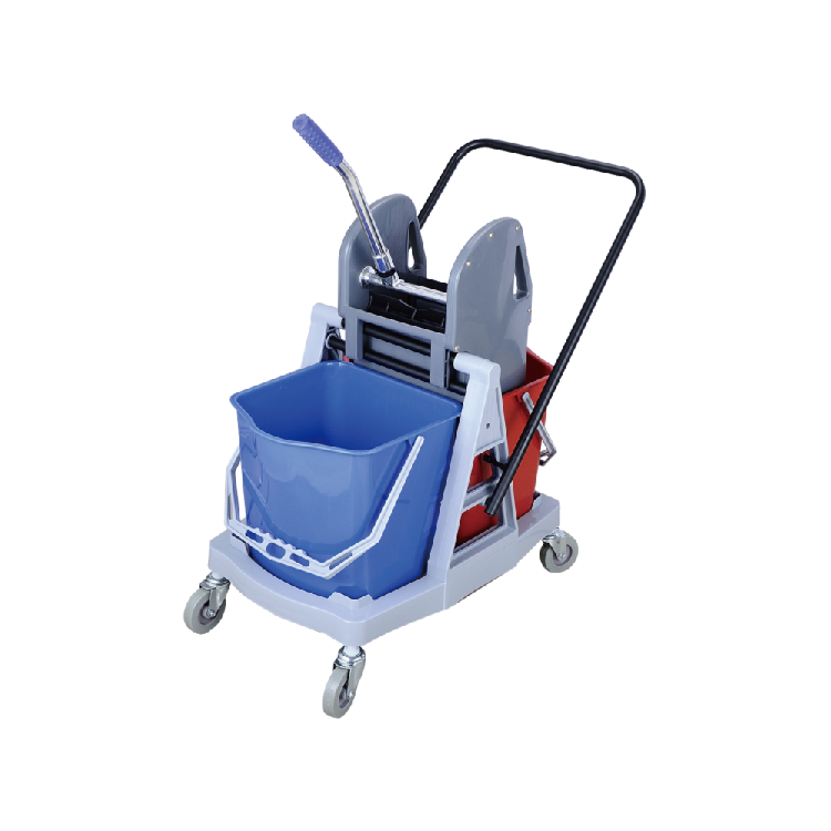 Carrinho de limpeza de hotel com balde duplo resistente 34L 