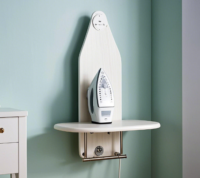 t&aacute;bua de passar roupa montada na parede em tamanho grande