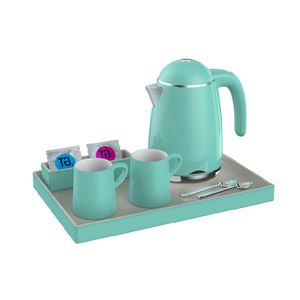 Superior Qualidade Atacado Tiffany Blue Custom Hotel Kettle Electric com bandeja